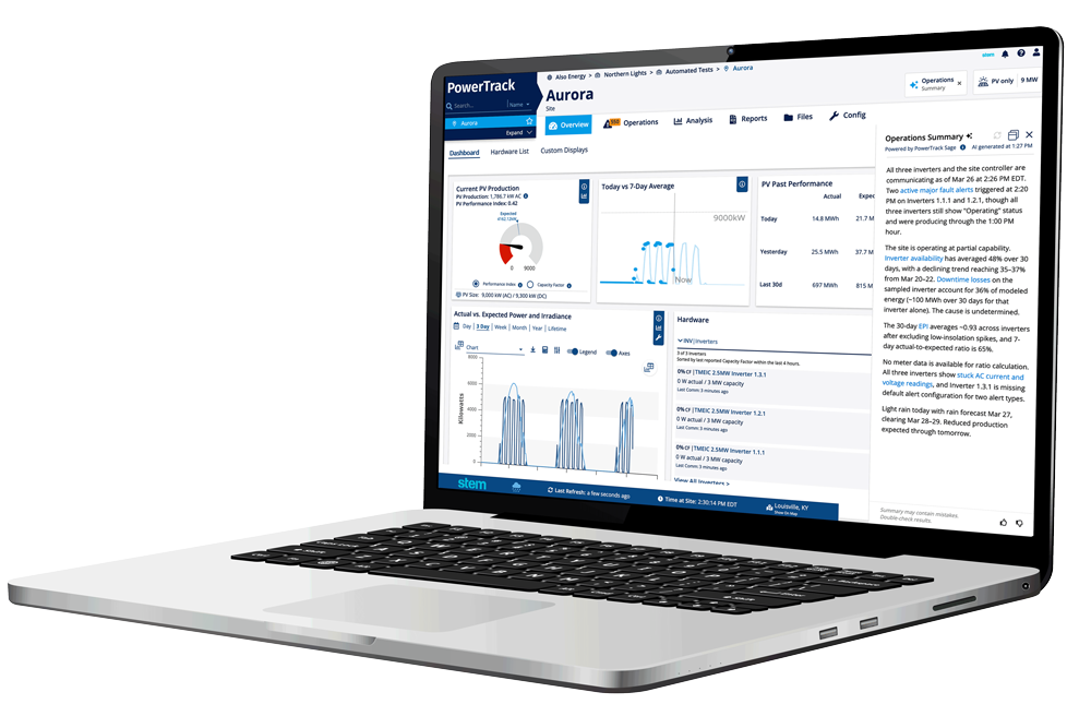 PowerTrack™ Software | Stem | Global leader in AI-driven clean energy ...